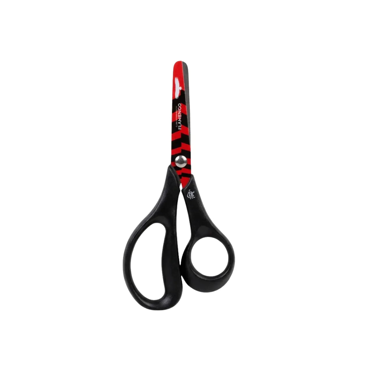 Tesoura Escolar Flamengo 13,5cm Aço Inox Preta Skypaper