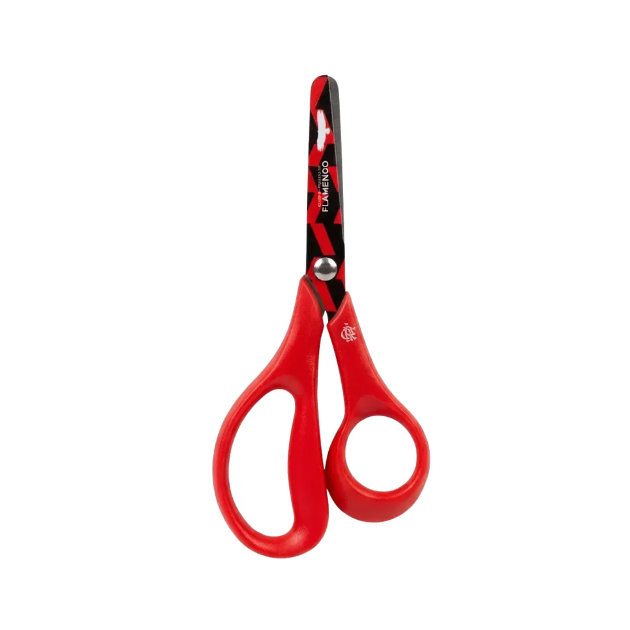 Tesoura Escolar Flamengo 13,5cm Aço Inox Vermelha Skypaper