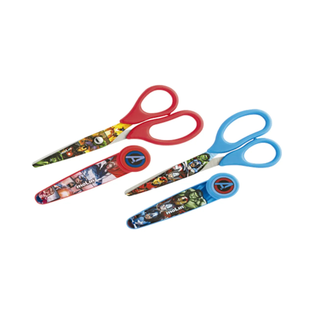 Tesoura com Protetor 13cm Molin Avengers Aço Inox Vermelha