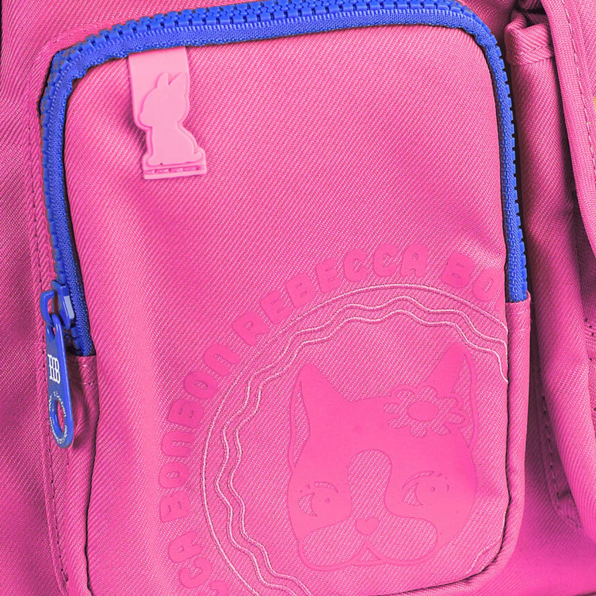 Mochila de Costas Rebecca Bonbon Rosa Floral Com Bolso Frontal