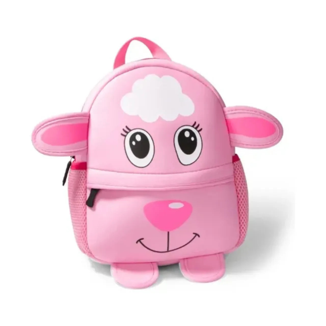 Mochila Baby Infantil Costas Ovelhinha Rosa Escolar com Bolsos Laterais
