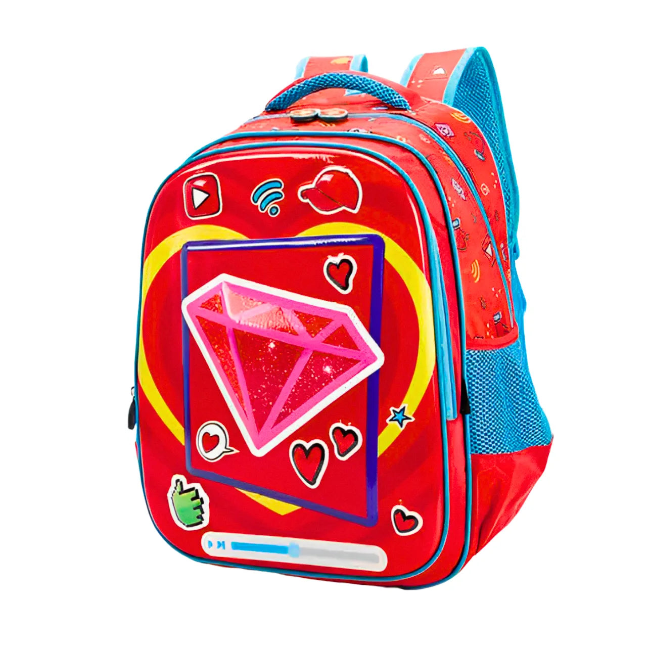 Mochila de Costas Diamante Vermelho Ponto Verde M4928