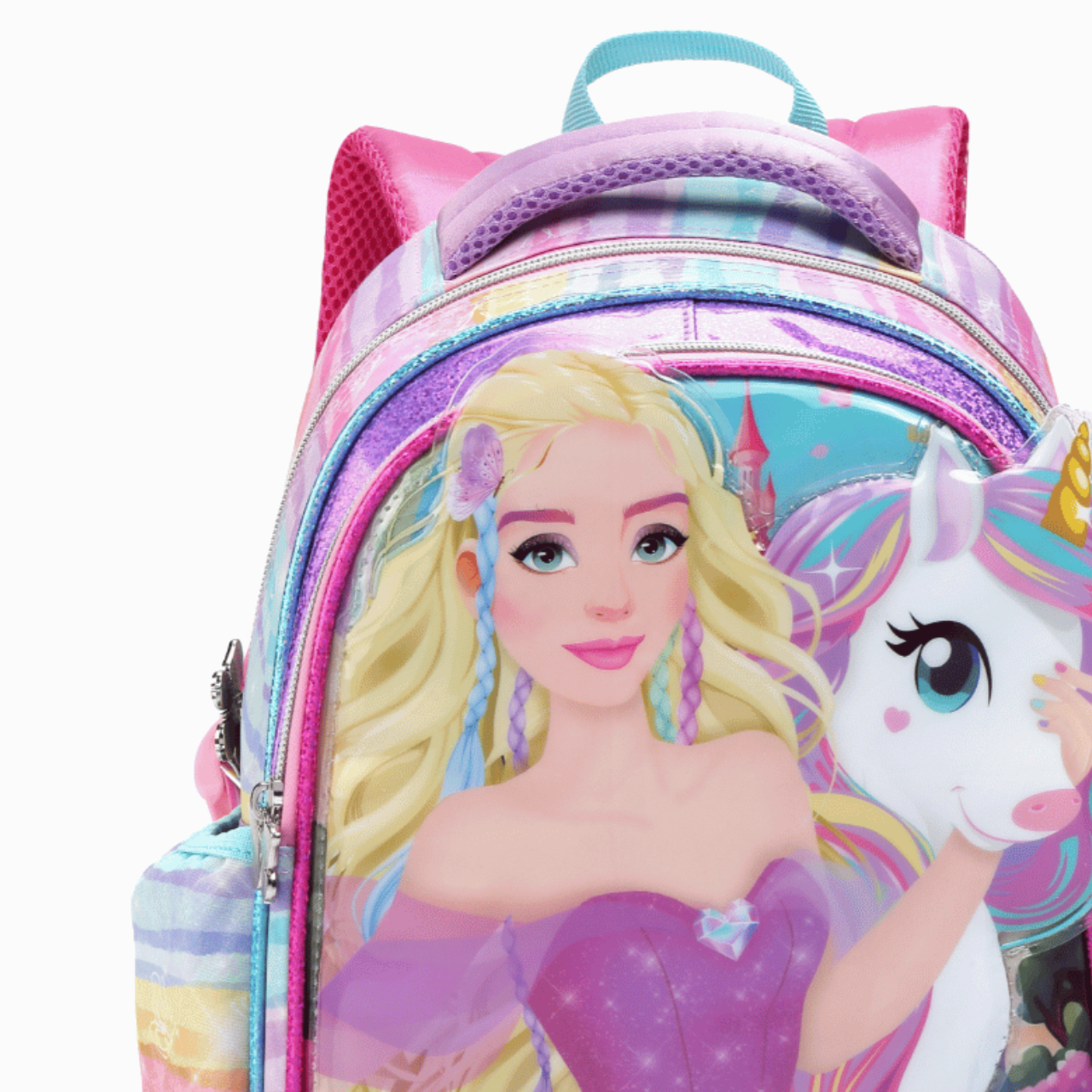 Mochila de Costas Unicórnio Fairy Rosa Infantil Denlex