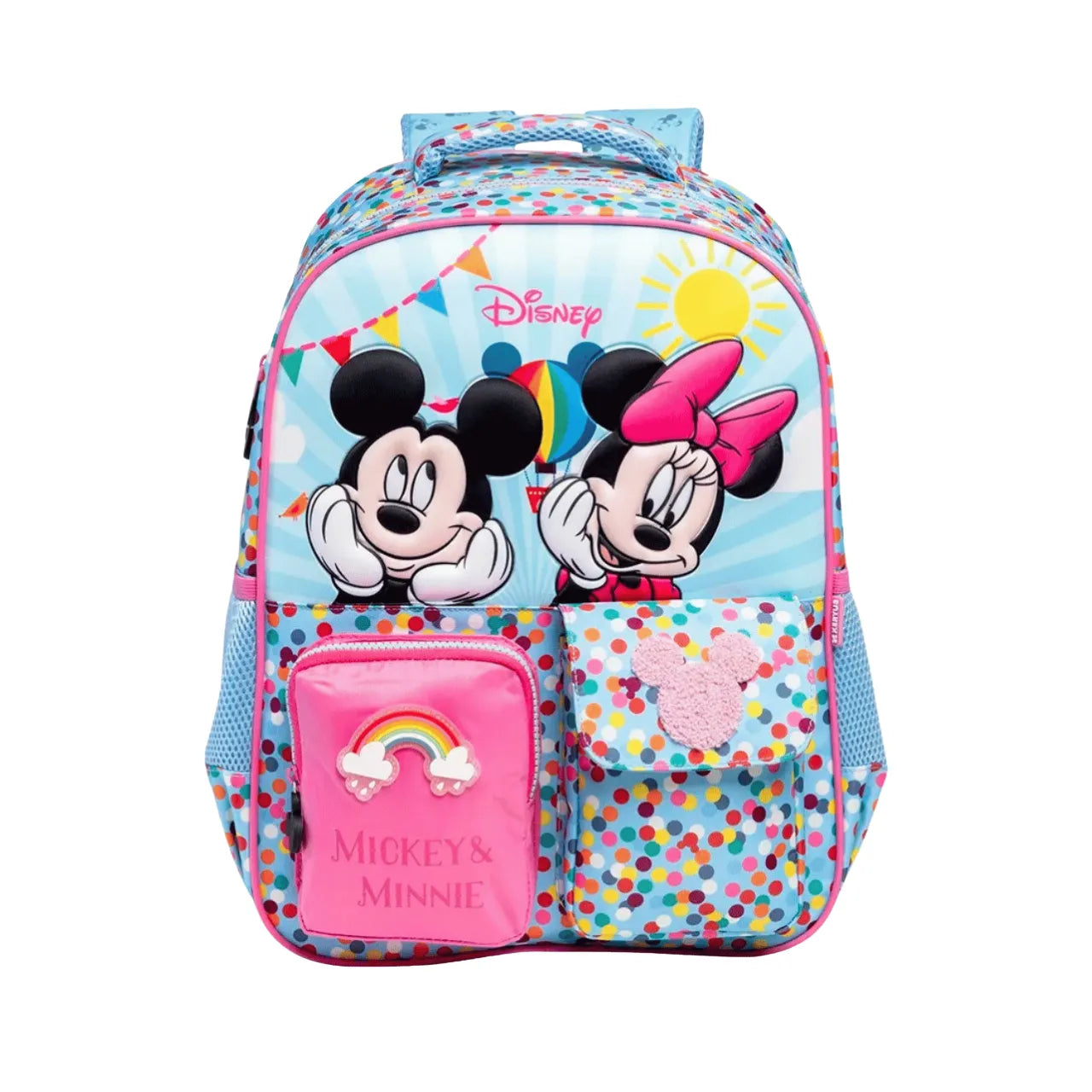 Mochila de Costas Minnie e Mickey Azul Xeryus Infantil