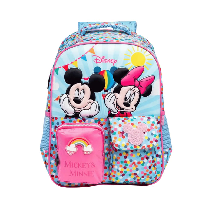 Mochila de Costas Minnie e Mickey Azul Xeryus Infantil