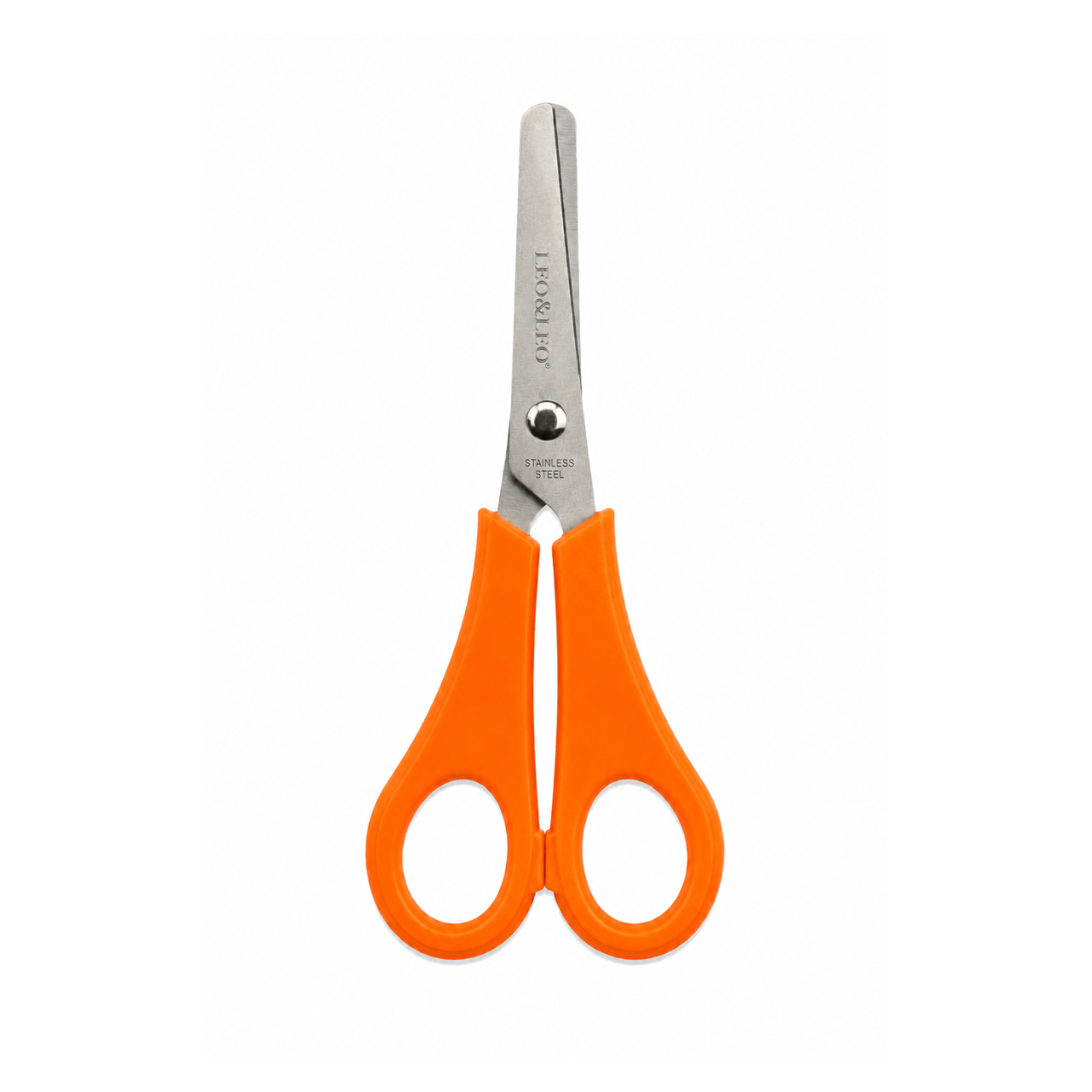 Tesoura Escolar Inox Plus Laranja Leo e Leo