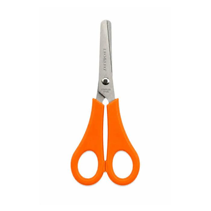 Tesoura Escolar Inox Plus Laranja Leo e Leo
