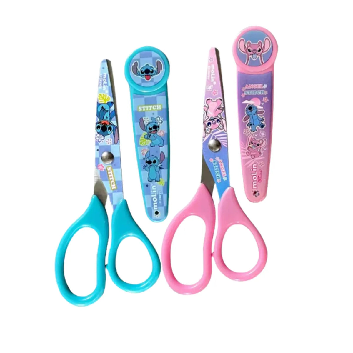 Tesoura com Protetor 13cm Molin Stitch Aço Inox Azul