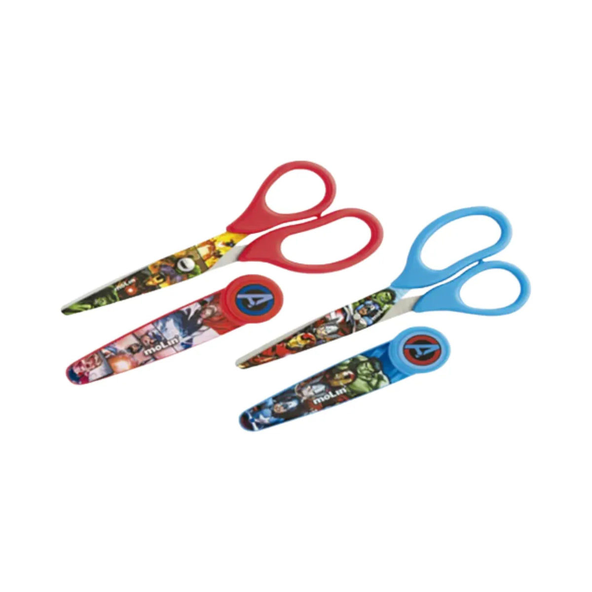 Tesoura com Protetor 13cm Molin Avengers Aço Inox Vermelha