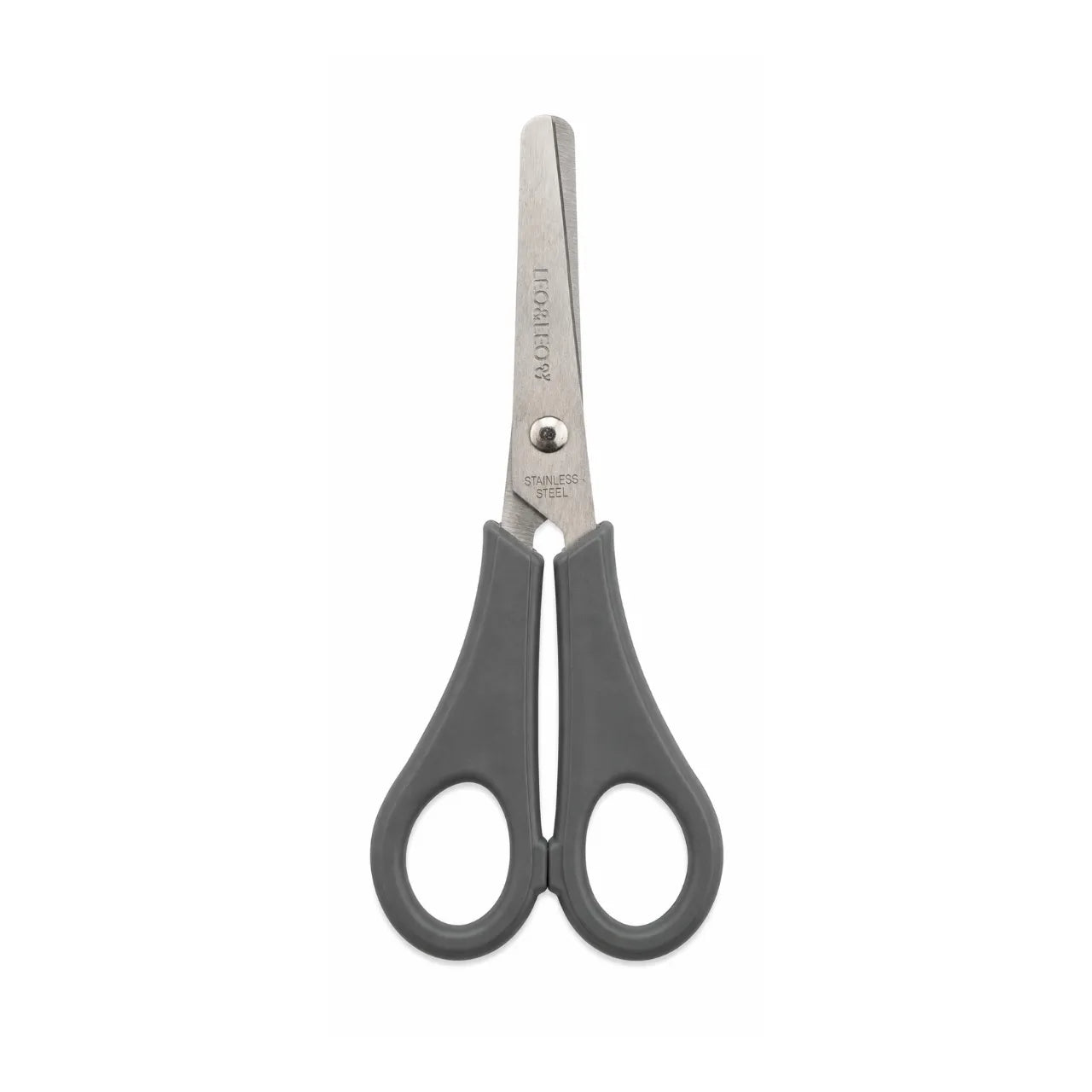 Tesoura Escolar Inox Plus Cinza Leo e Leo