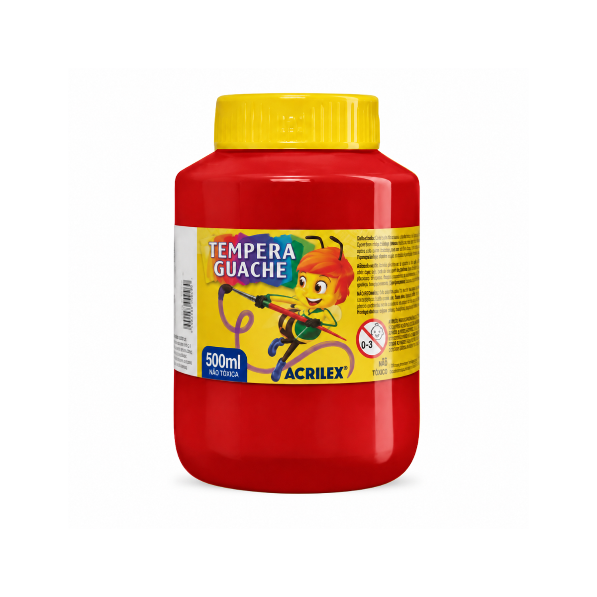 Têmpera Guache 500ml Vermelho Fogo Não Tóxica Acrilex