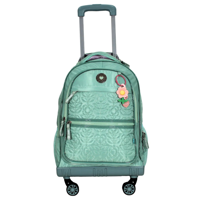 Mochila de Rodinha Verde Kika Escolar Infantil