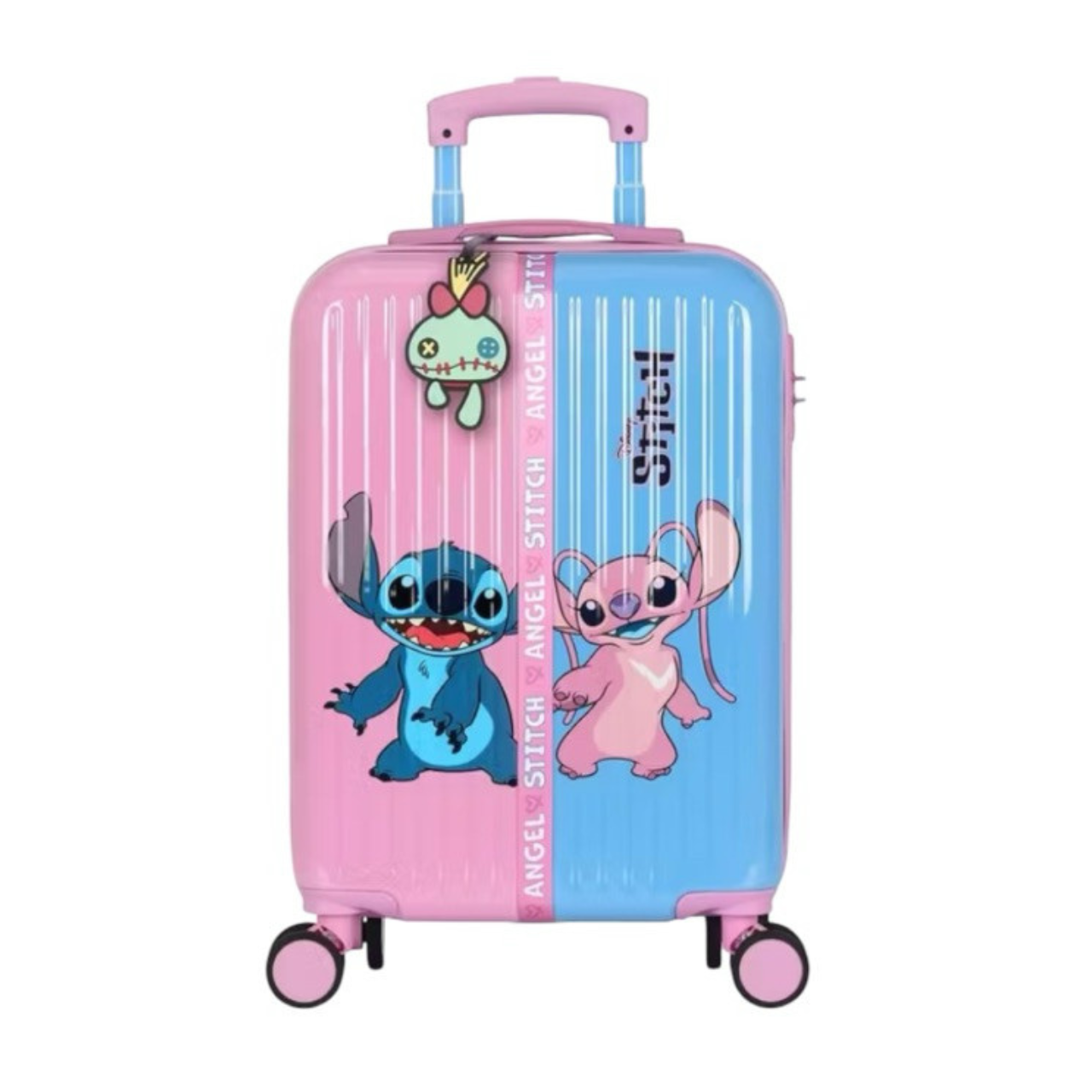 Mala Infantil 10kg Stitch E Angel Rodas 360°
