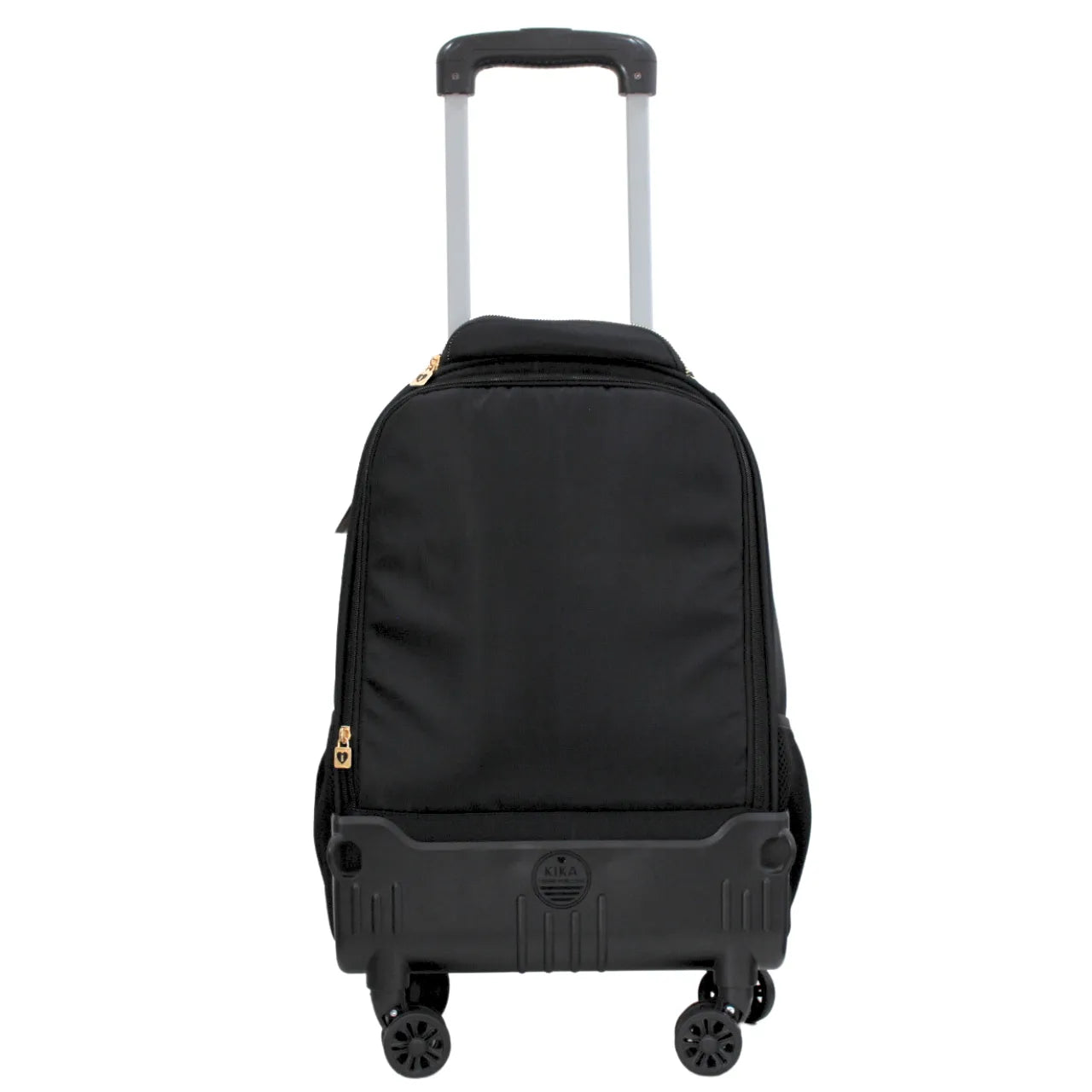 Mochila De Rodinha Kika Feminina Preta C/ Branco