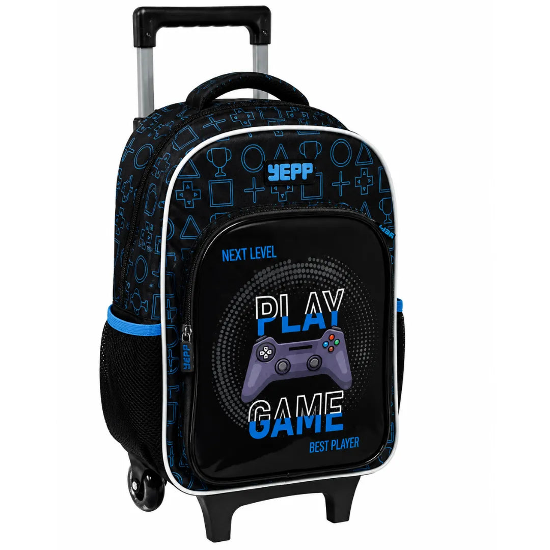 Kit Mochila de Rodinha Masculina Azul Yepp com Lancheira e Estojo