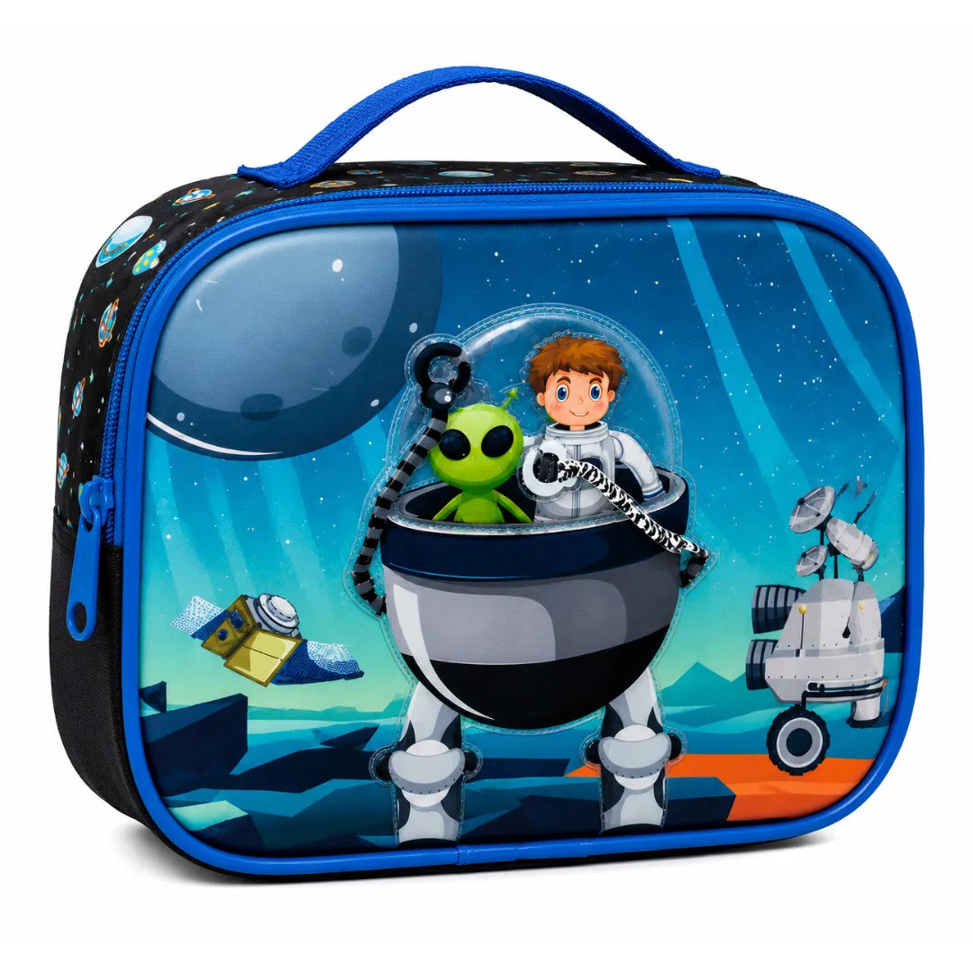 Kit Mochila de Rodinha Robô Preta Yepp com Lancheira e Estojo