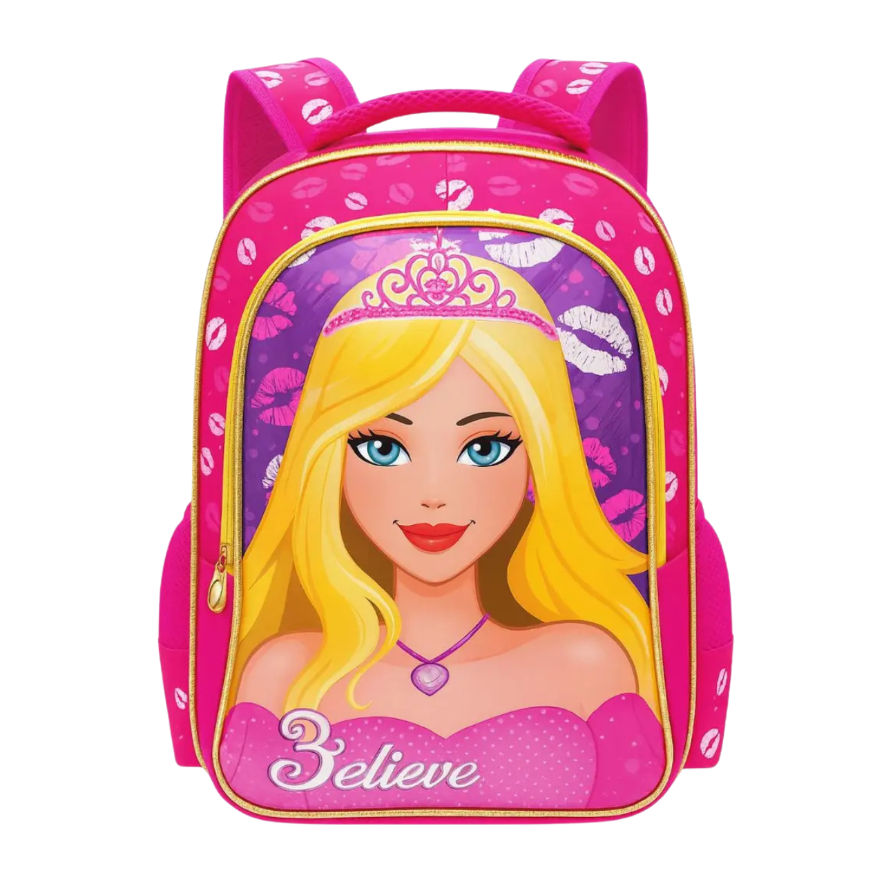 Mochila de Costas Believe Rosa Infantil Ponto Verde