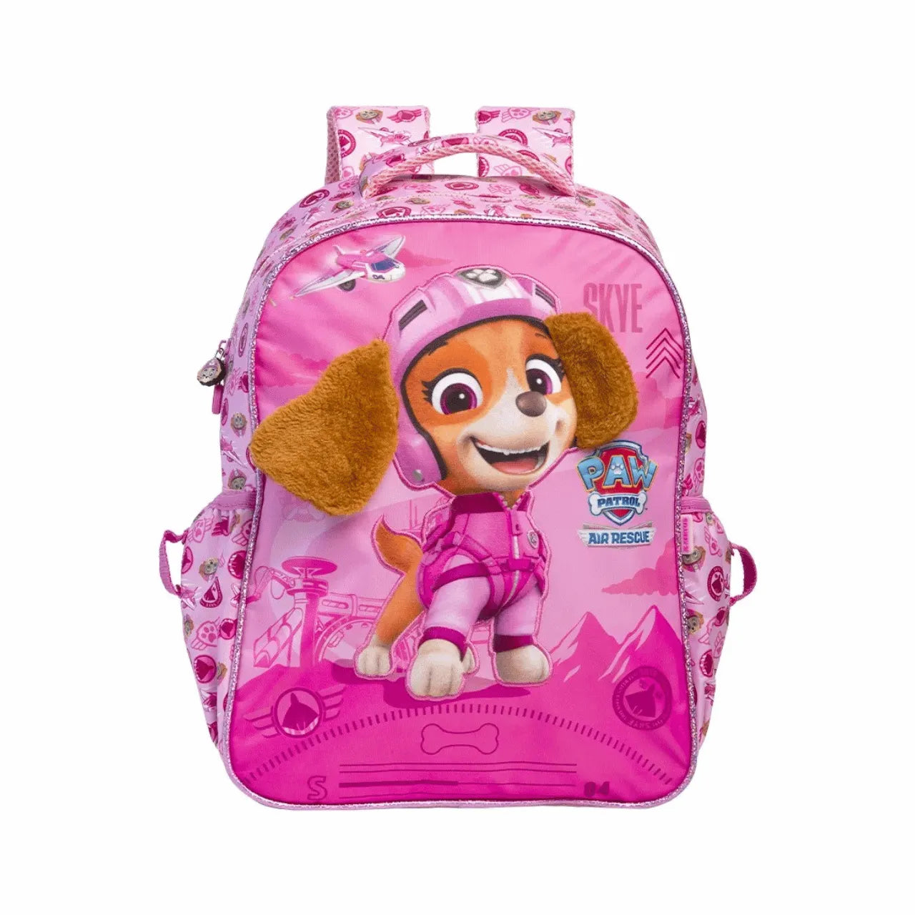 Mochila de Costas 16 Skye Rosa Xeryus Infantil Escolar com Bolsos Laterais