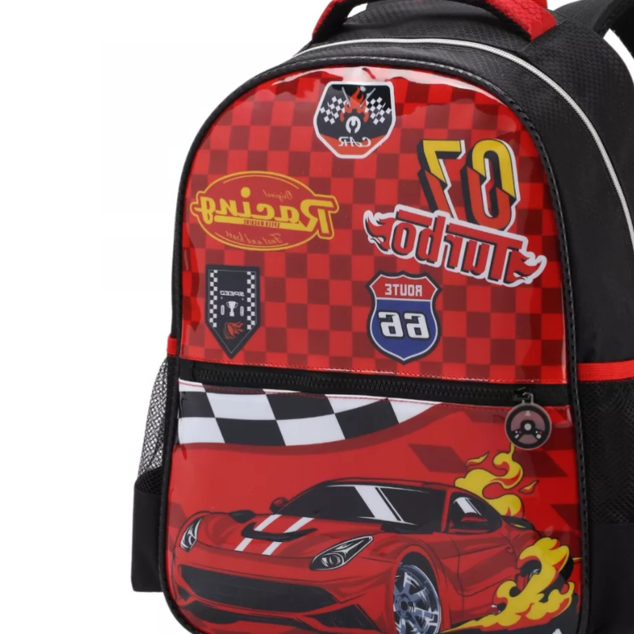 Mochila de Costas Carros Vermelha Infantil Denlex
