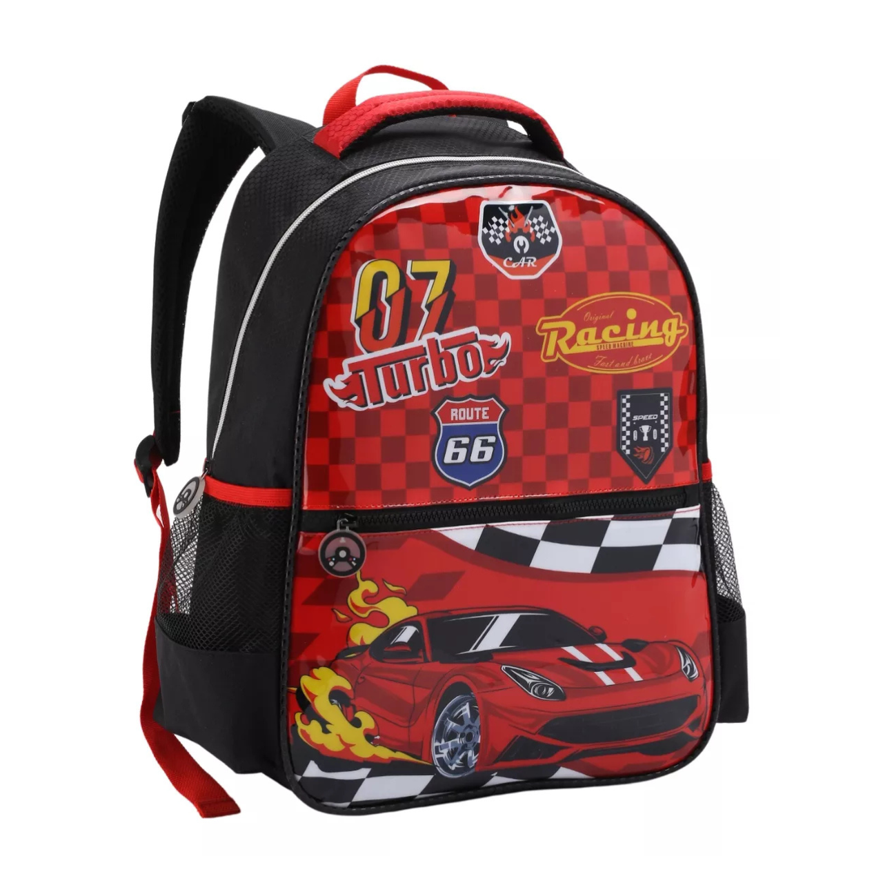 Mochila de Costas Carros Vermelha Infantil Denlex