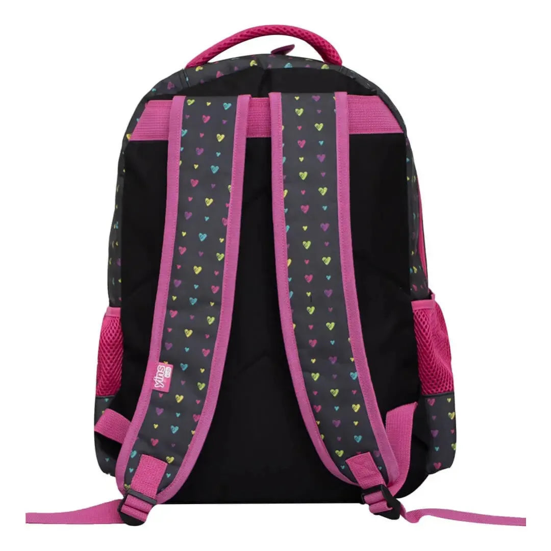 Mochila de Costas Preta Infantil Yins Escolar com Bolso Frontal