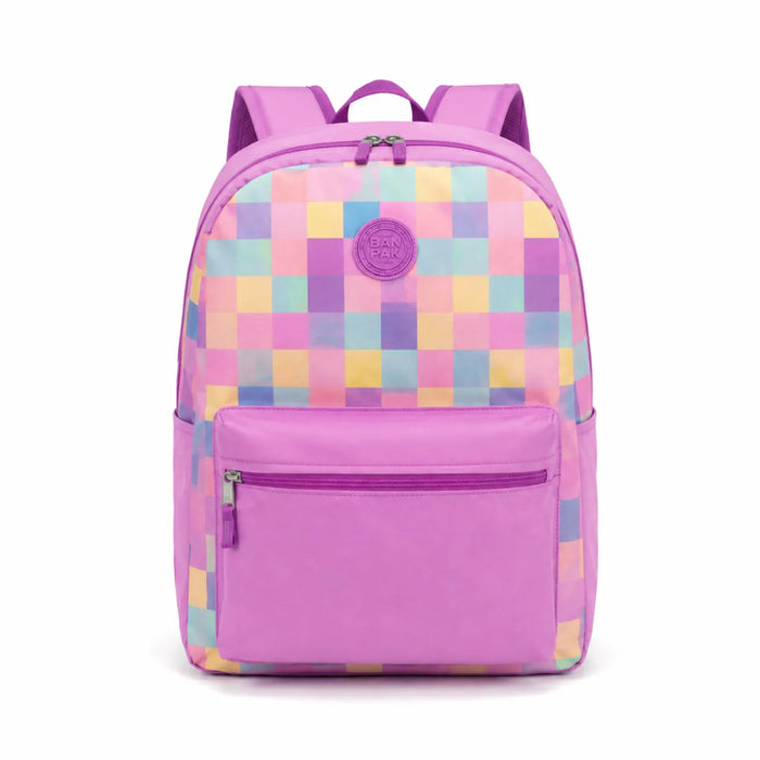 Mochila de Costas Lilás Xadrez Bakpak