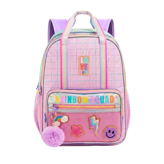 Mochila de Costas Rainbow Squad Rosa Infantil Denlex
