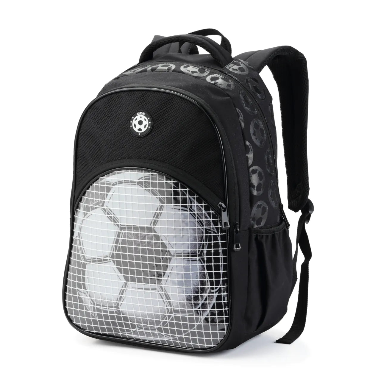 Mochila de Costas Futebol Preta Infantil Denlex