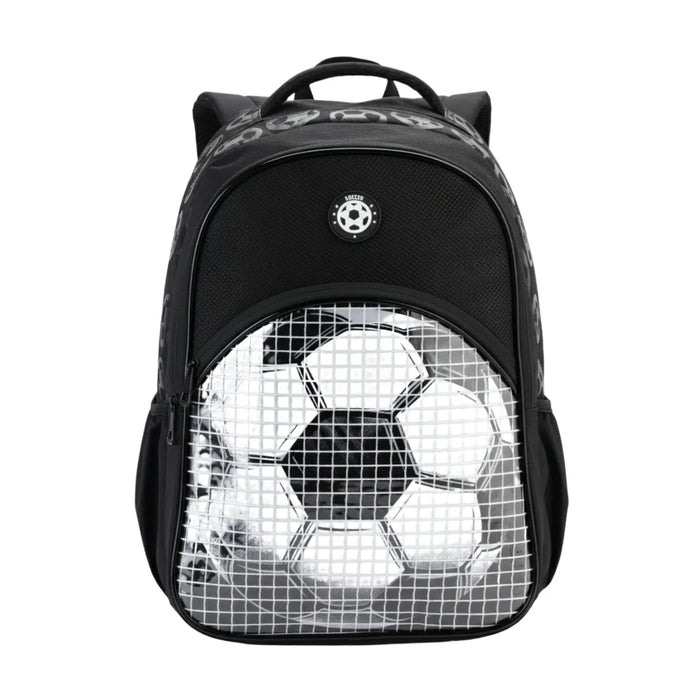 Mochila de Costas Futebol Preta Infantil Denlex