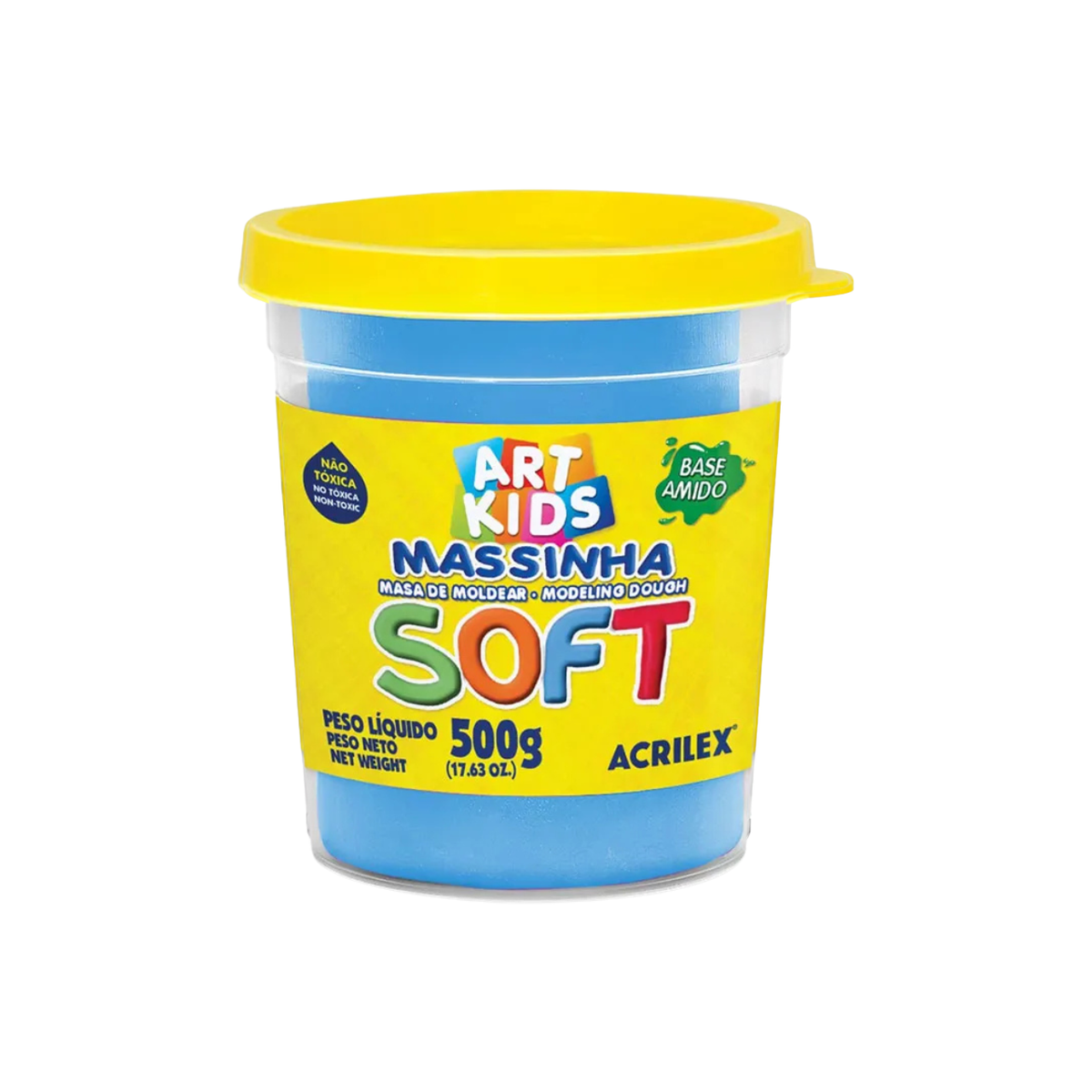 Massinha de Modelar Soft 500g Azul Acrilex Art Kids