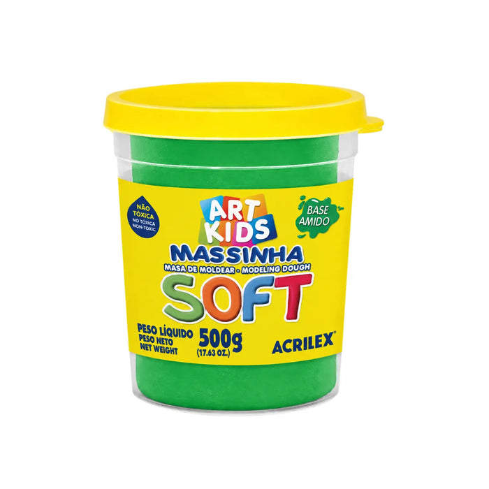 Massinha de Modelar Soft 500g Verde Acrilex Art Kids
