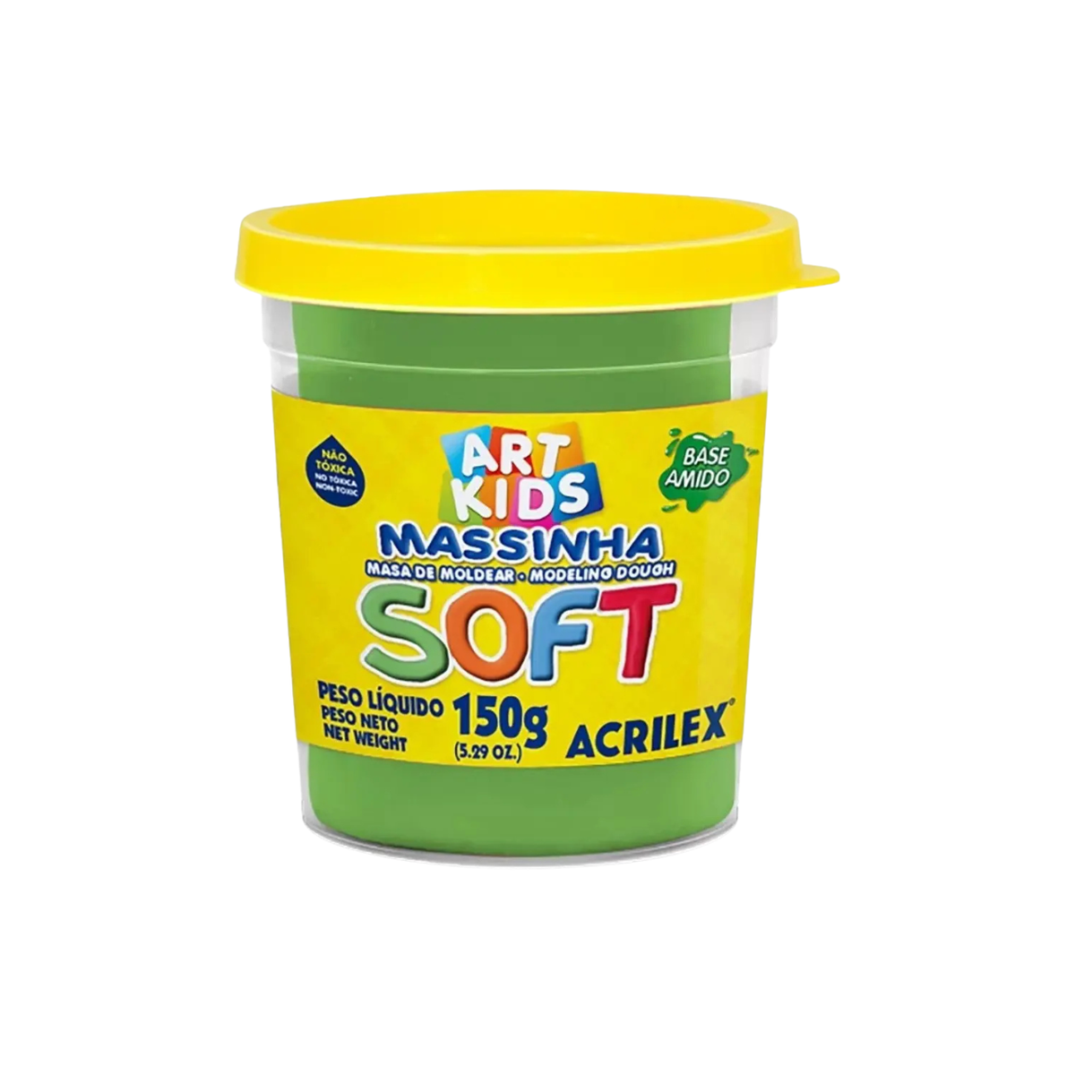 Massinha de Modelar Soft Verde 150g Acrilex Art Kids