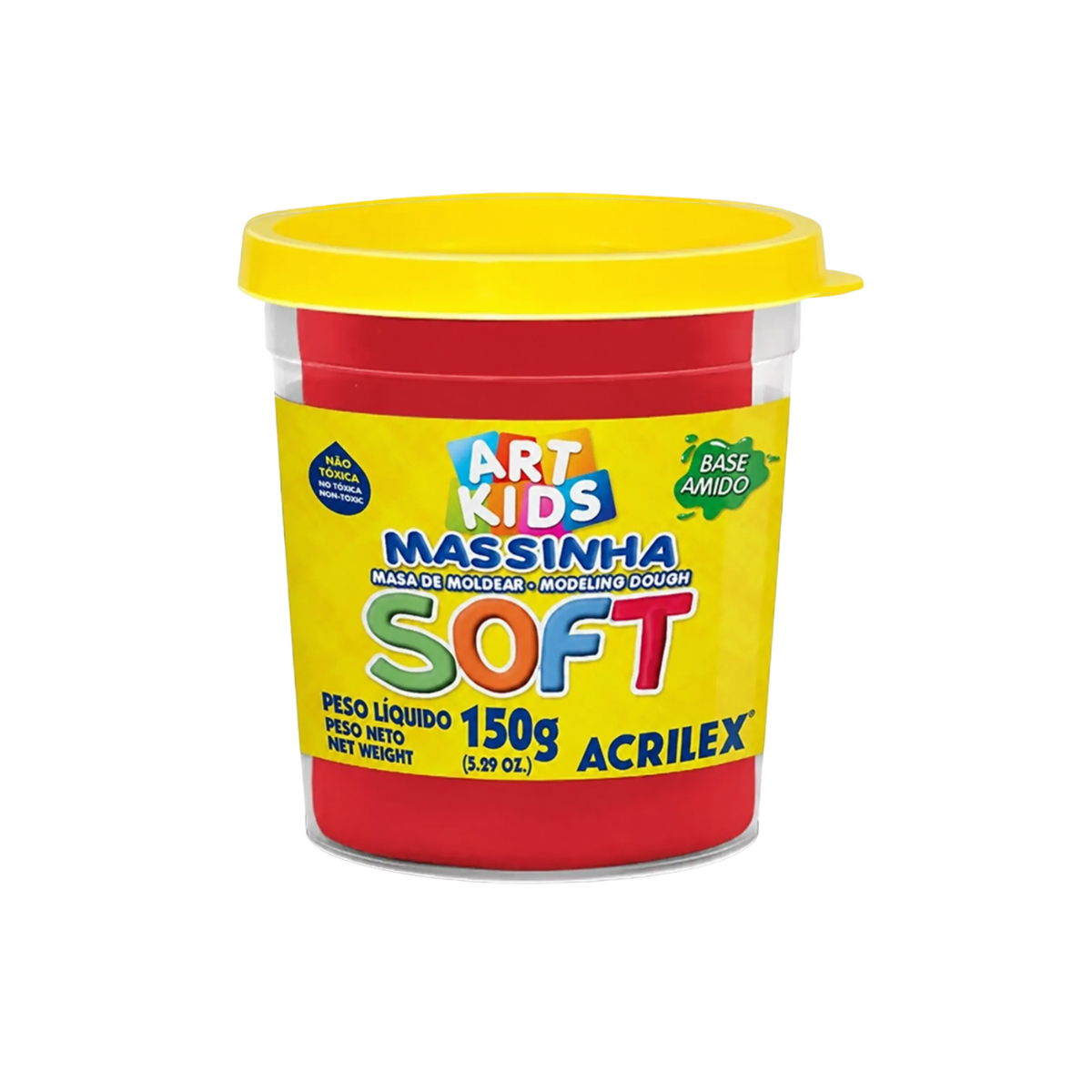 Massinha de Modelar Soft Vermelha 150g Acrilex Art Kids