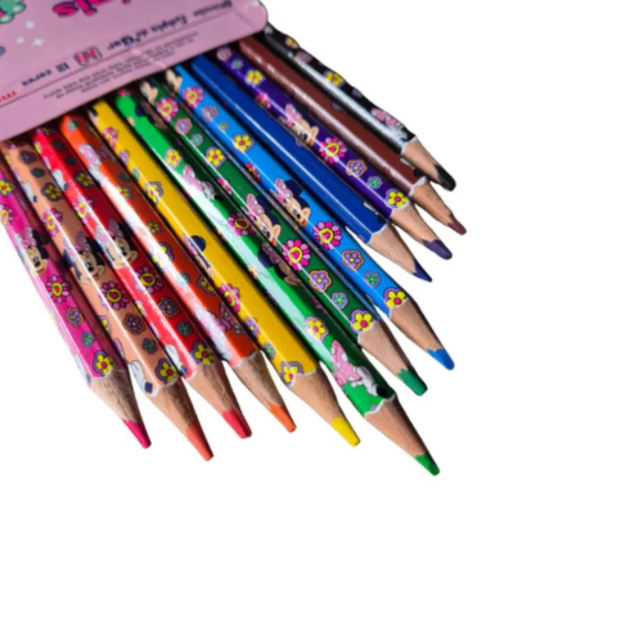 Lápis de Cor Minnie 12 Cores Rosa Molin