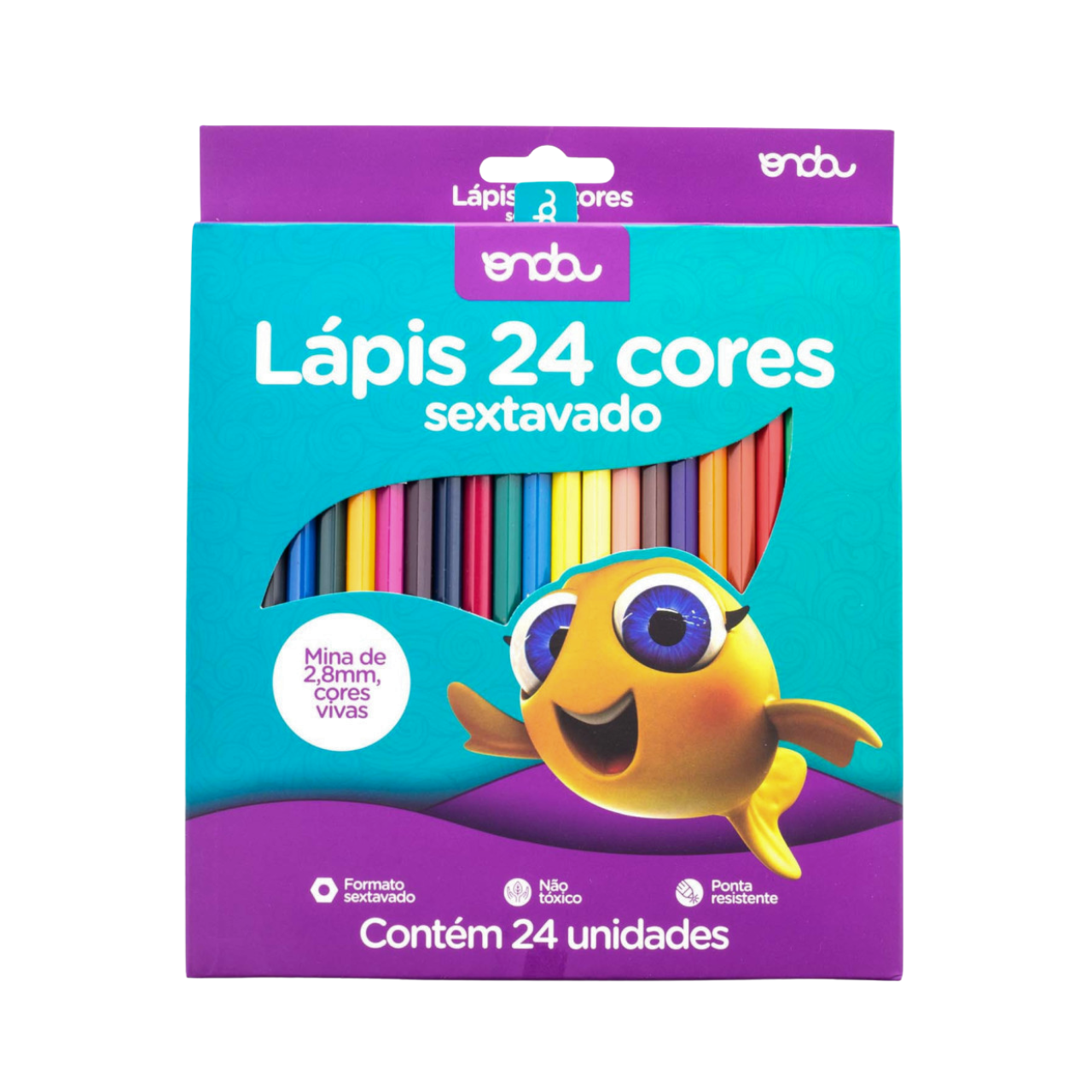 Lápis de Cor 24 Cores Onda Sextavado