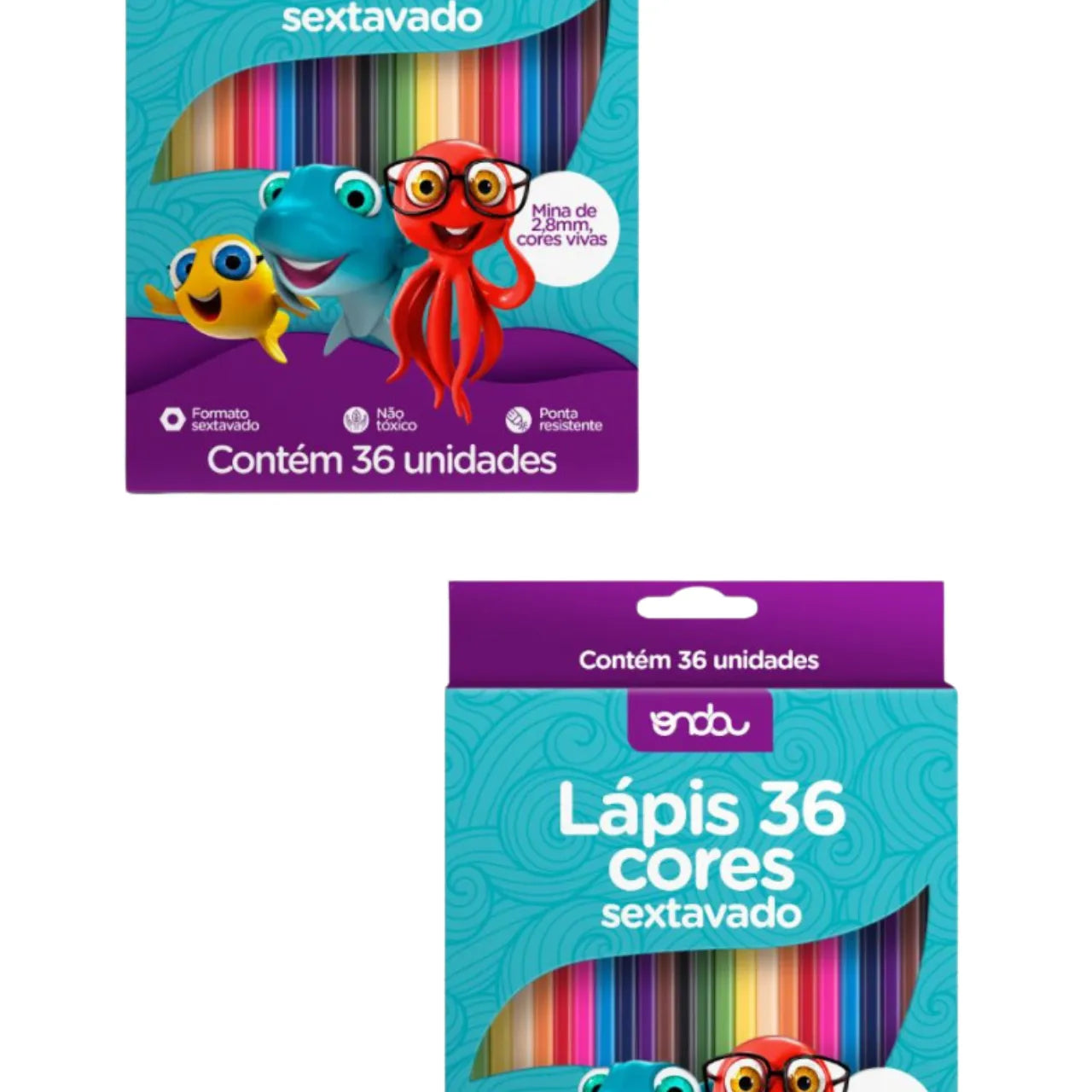 Lápis de Cor 36 Cores Onda Sextavado