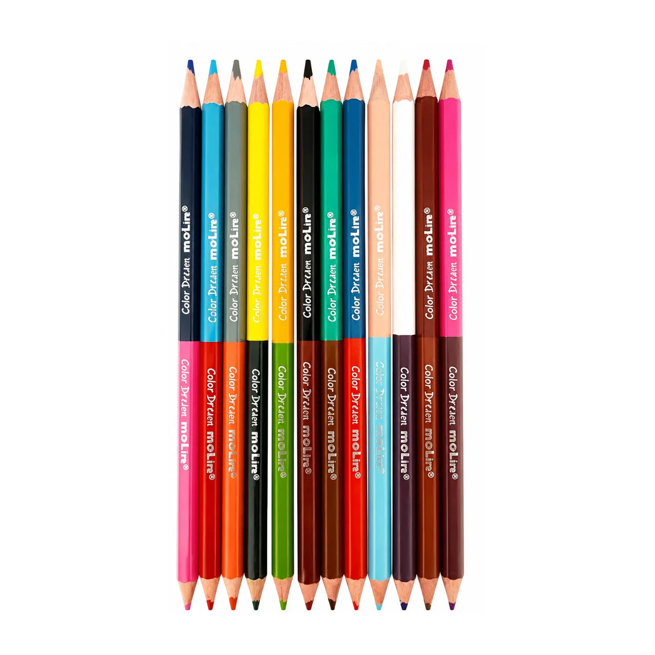 Lápis de Cor Molin Bicolor 12 Lápis 24 Cores