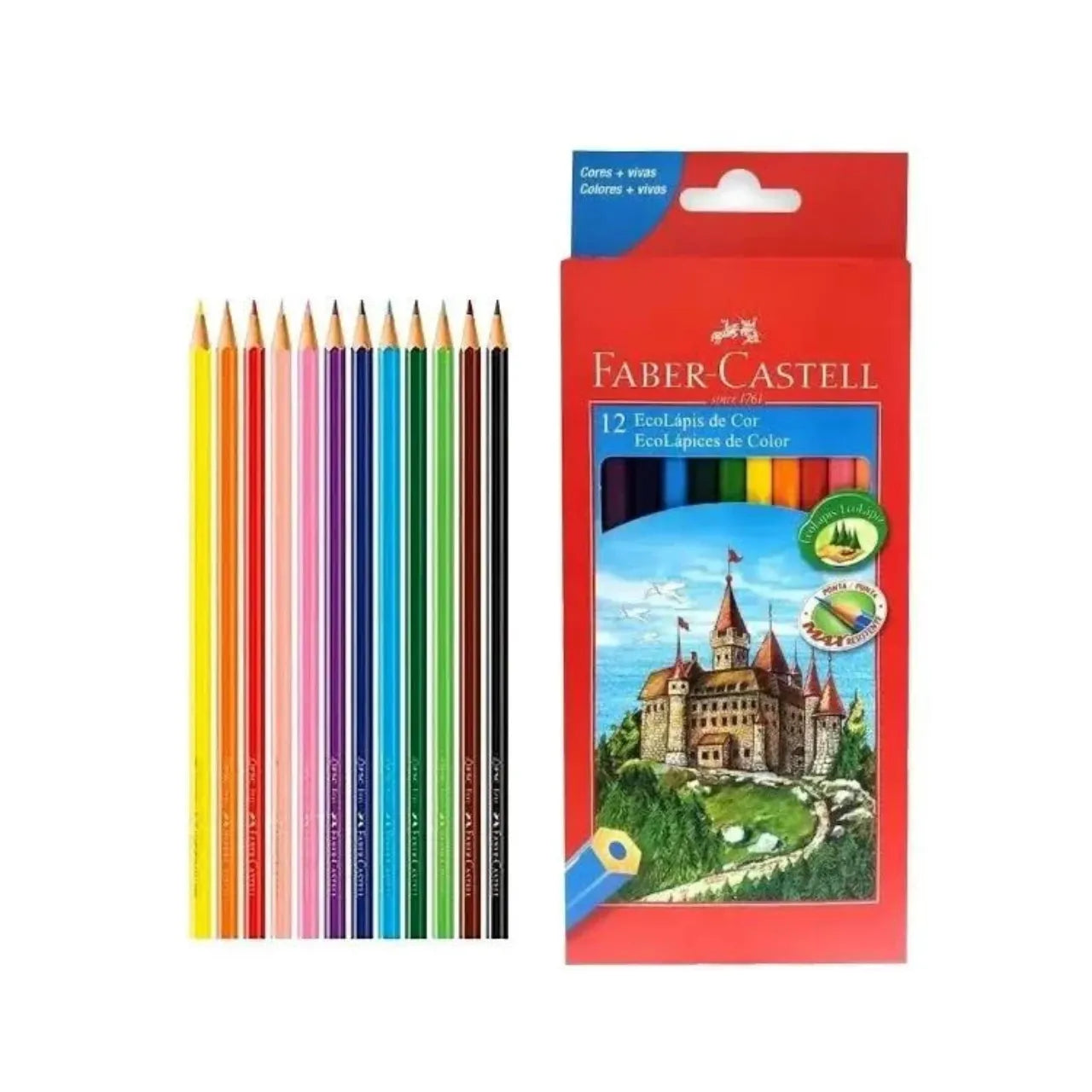 Lápis de Cor 12 Cores Faber Castell EcoLápis Escolar