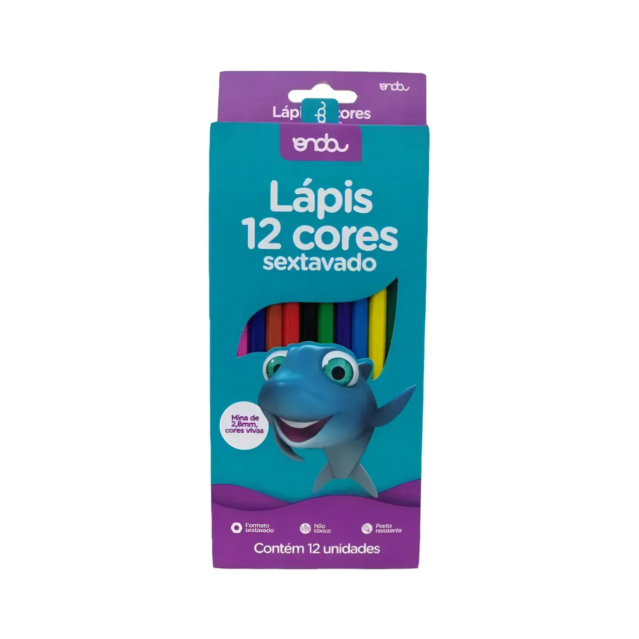 Lápis de Cor 12 Cores Sextavado Onda