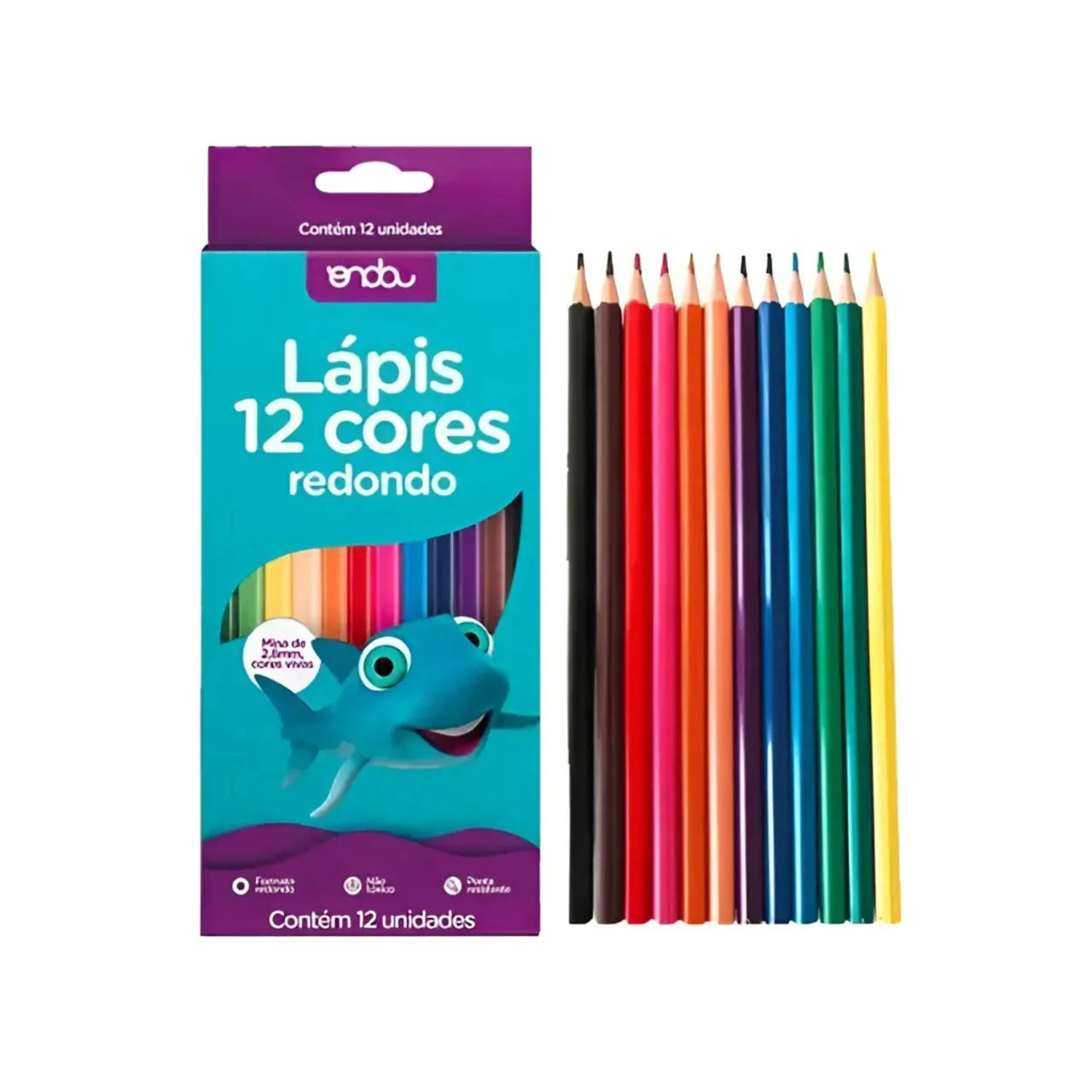 Lápis de Cor 12 Cores Sextavado Onda