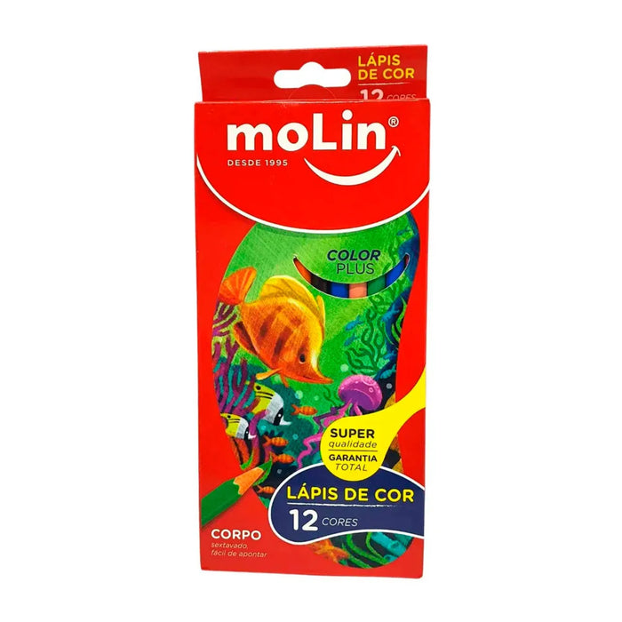 Lápis de Cor 12 Cores Molin Color Plus