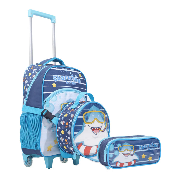 Kit Mochila de Rodinha Masculina Azul Escuro Yepp Escolar