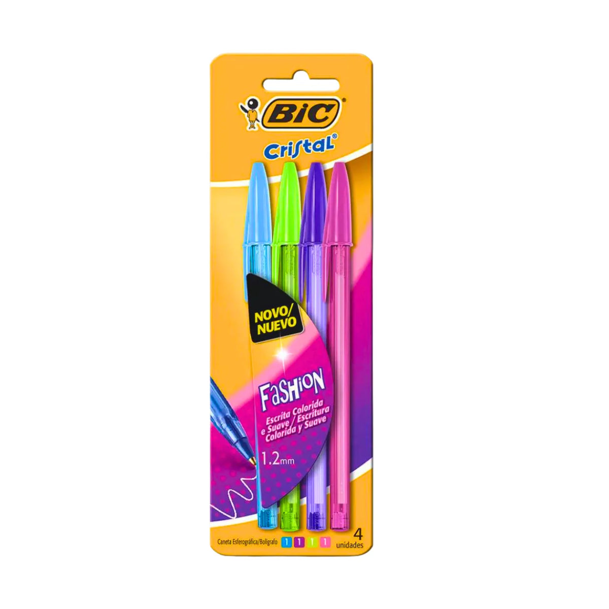 Kit Canetas Esferográficas Fashion Coloridas 4 Unidades Bic