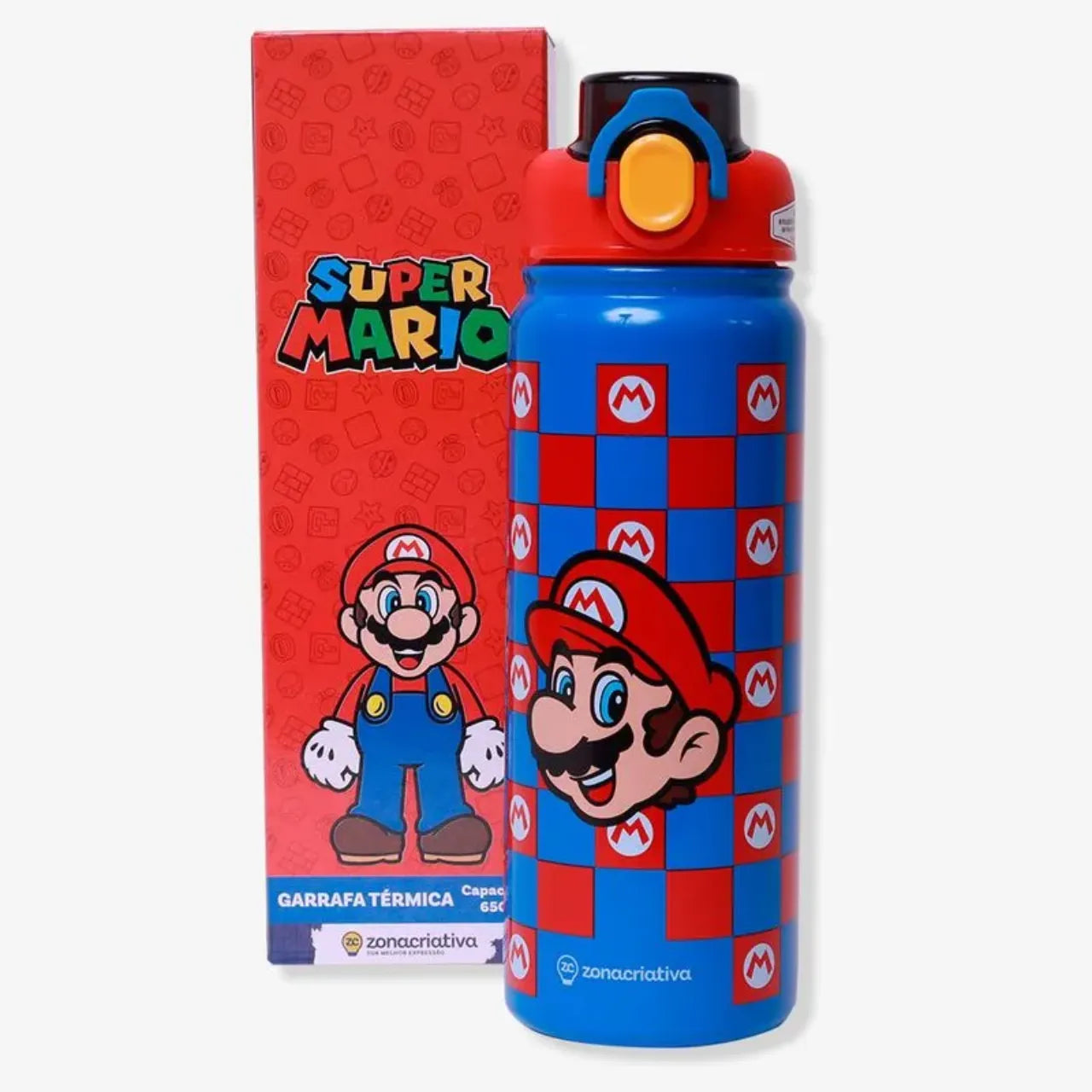 Garrafa Galaxy Térmica 650ml Zona Criativa Super Mario