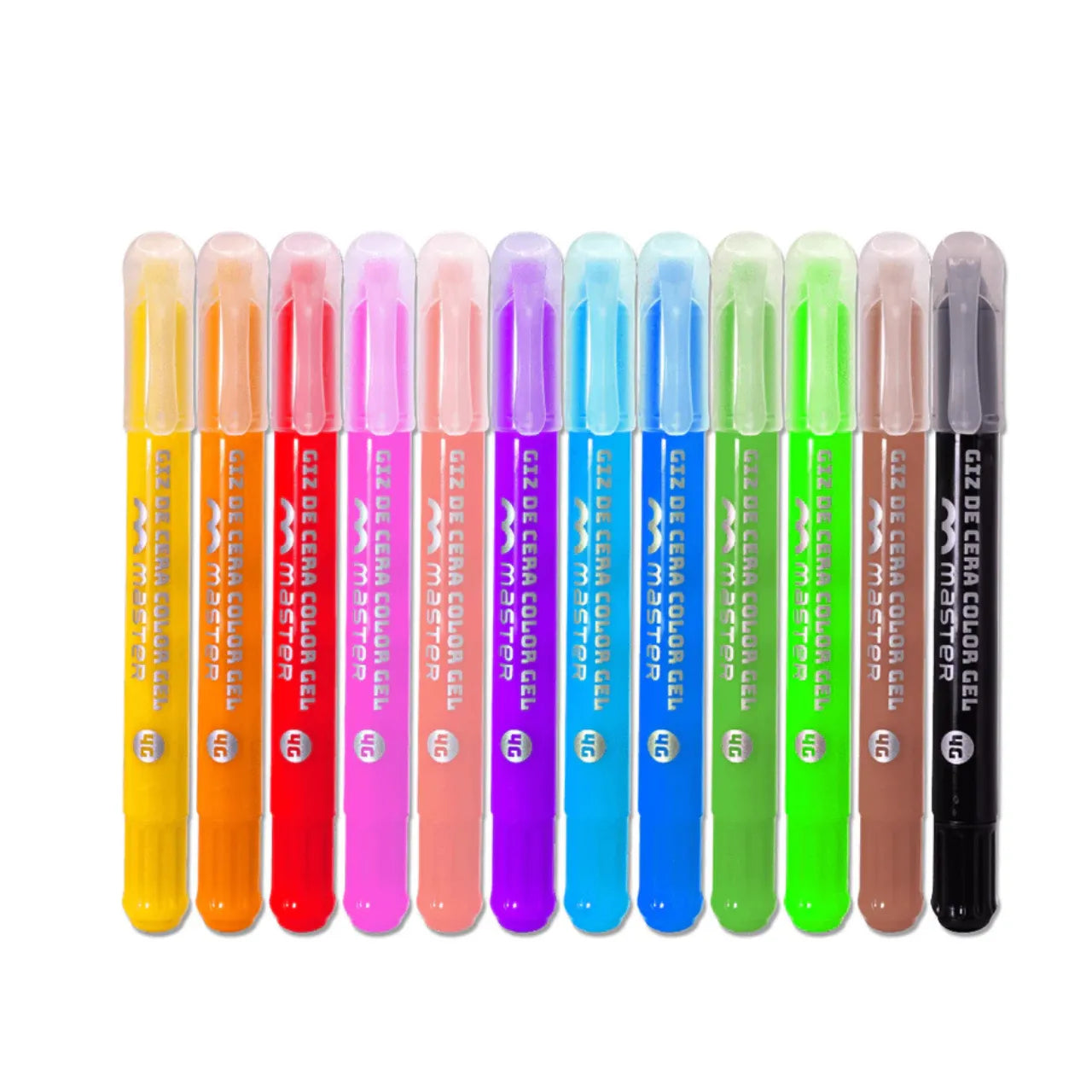 Giz de Cera Gel Retrátil 12 Cores Master