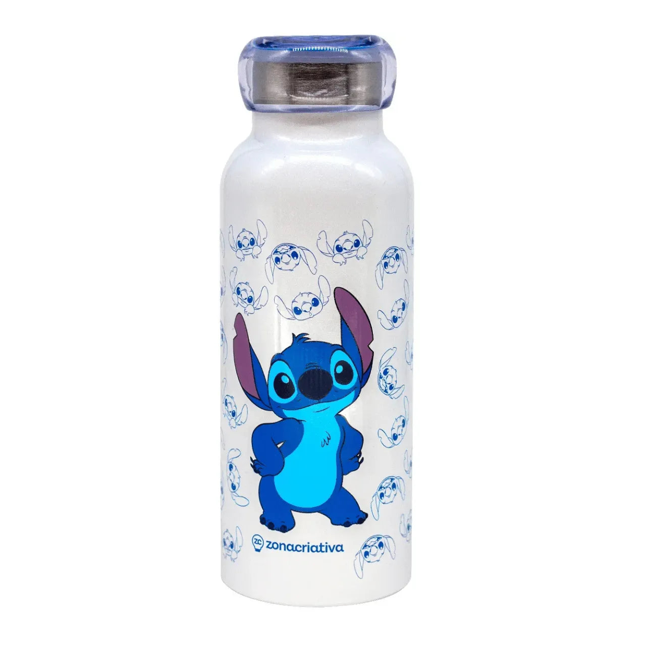 Garrafa Bubble Inox 500ml Zona Criativa Stitch Holográfico