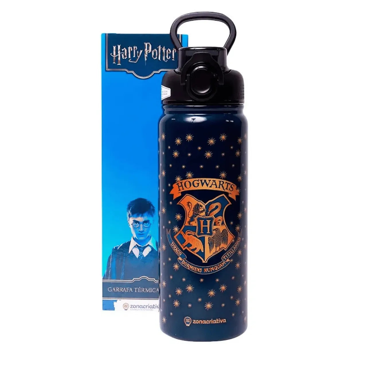 Garrafa Galaxy Térmica 650ml Zona Criativa Hogwarts