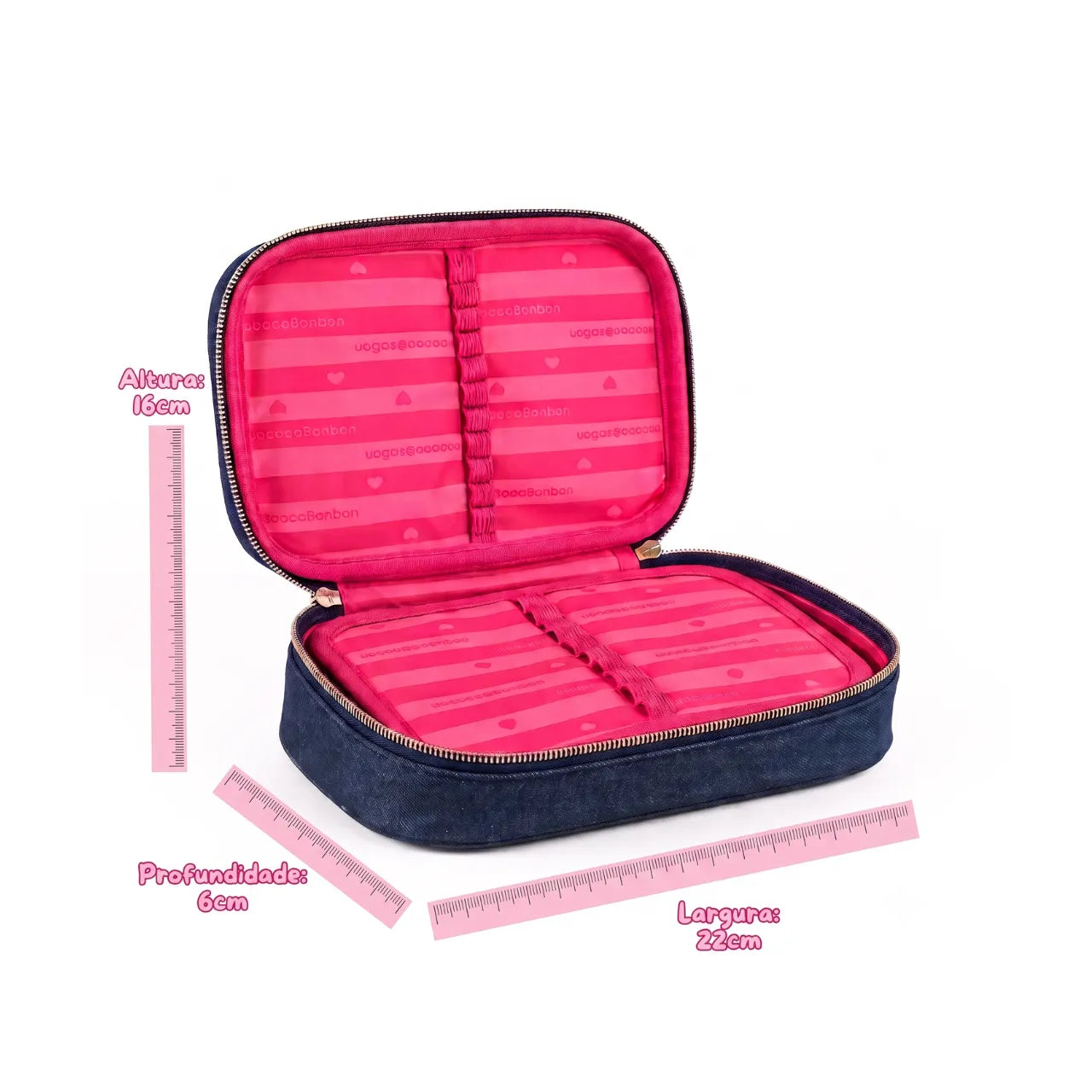 Estojo Box Jeans Azul Rebecca Bonbon Clio