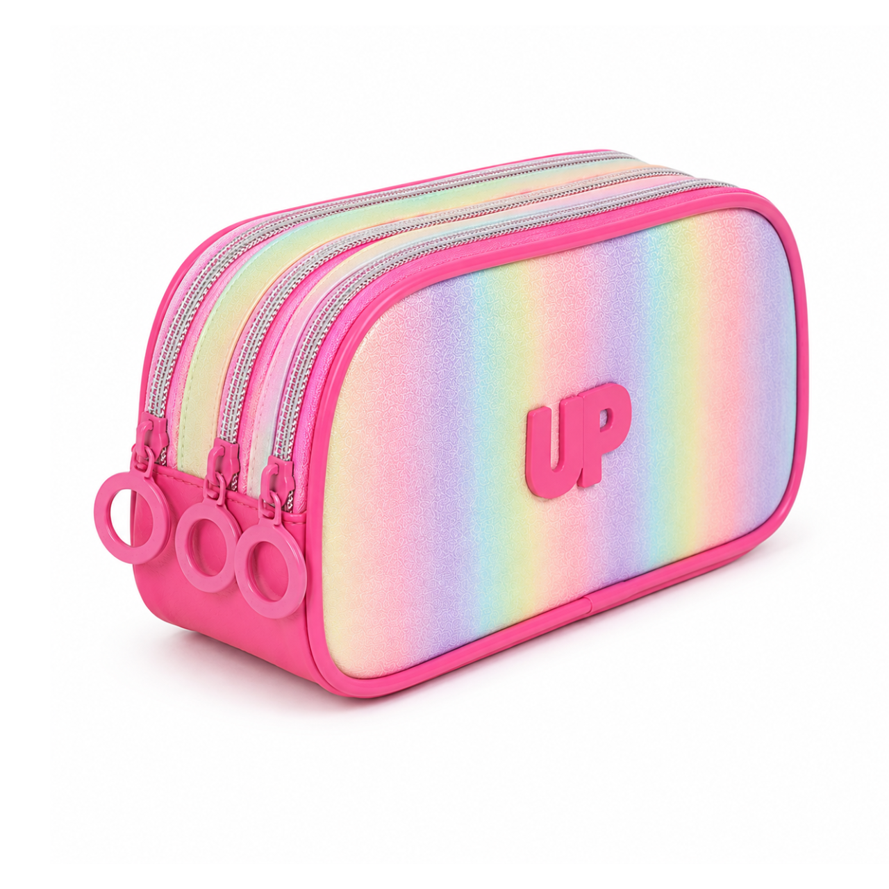 Estojo Escolar Ziper Triplo Rosa Up4you Luxcel