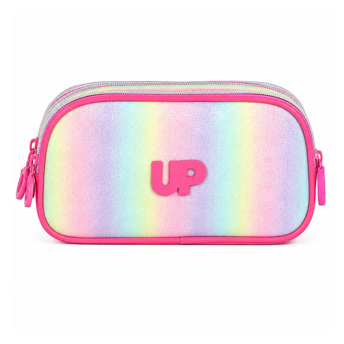 Estojo Escolar Ziper Triplo Rosa Up4you Luxcel